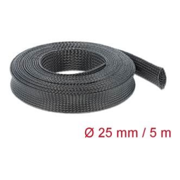 DeLOCK 18851 Braided Sleeve stretchable 5 m x 25 mm black Fiche technique | Fixfr