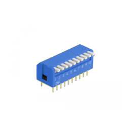 DeLOCK 66146 DIP flip switch piano 10-digit 2.54 mm pitch THT vertical blue 2 pieces Fiche technique | Fixfr