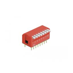 DeLOCK 66130 DIP flip switch piano 8-digit 2.54 mm pitch THT vertical red 10 pieces Fiche technique | Fixfr