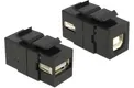 DeLOCK 86370 Keystone Module USB 2.0 A female &gt; USB 2.0 B female black Fiche technique