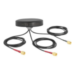 DeLOCK 12676 LTE MIMO Dual Band WLAN 802.11 ac/ax/a/h/b/g/n Antenna 3 x SMA plug RG-174 1 m screw mounting outdoor black Fiche technique