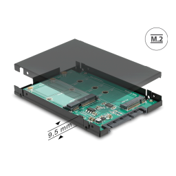 DeLOCK 62866 2.5″ Converter SATA 22 pin > 1 x M.2 key B + 1 x mSATA - 9.5 mm Fiche technique | Fixfr