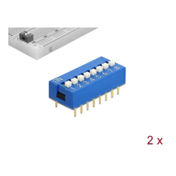 DeLOCK 66406 DIP flip switch piano 11-digit 2.54 mm pitch THT vertical red 5 pieces Fiche technique | Fixfr