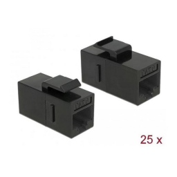 DeLOCK 86629 Keystone Module RJ45 jack > RJ45 jack Cat.6 UTP black 25 pieces Fiche technique | Fixfr