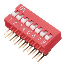 DeLOCK 66160 DIP sliding switch 8-digit 2.54 mm pitch THT angled red 10 pieces Fiche technique | Fixfr