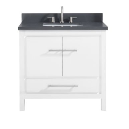 Azzuri RILEY-VS37-WT Riley 37 in. W x 22 in. D x 34.8 in. H Bath Vanity spécification | Fixfr