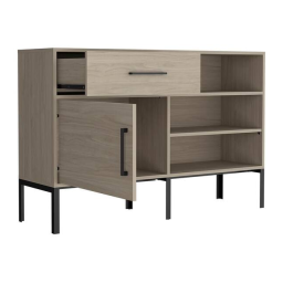 RST Brands SL-CAB-9-GRY Pinion 1-Shelf Light Gray MDF Mid-Century Modern Kitchen Pantry Cabinet Mode d'emploi | Fixfr