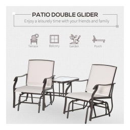 Outsunny 84A-084BN 2-Person Outdoor Sling Fabric Double Glider Rocker Chair Mode d'emploi | Fixfr