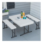 Outsunny 84B-718 Picnic Table Portable Camping Beer Table Set 3-Piece Folding Picnic Table and Bench Mode d'emploi