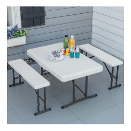 Outsunny 84B-718 Picnic Table Portable Camping Beer Table Set 3-Piece Folding Picnic Table and Bench Mode d'emploi | Fixfr