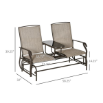 Outsunny 84A-011GD Patio Glider Rocking Chair Bench Loveseat Mode d'emploi