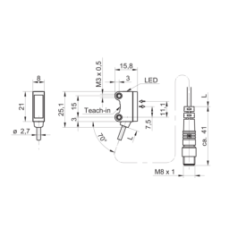 Baumer O200.ZR-PV1T.72NV/E026 Diffuse sensor Fiche technique | Fixfr