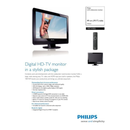 Philips 190TW9FB/19 Moniteur LCD écran large Manuel utilisateur | Fixfr