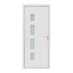 Porte d'entrée aluminium Ana blanc 90 x h.215 cm poussant droit