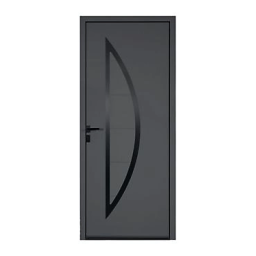 Porte d'entrée aluminium Adelina gris 90 x h.215 cm poussant gauche