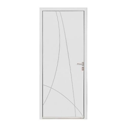 Porte d'entrée aluminium Alicia blanc 80 x h.215 cm poussant droit