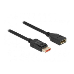 DeLOCK 87050 DisplayPort cable male straight to male 90° downwards angled 8K 60 Hz 1 m Fiche technique | Fixfr