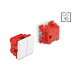 DeLOCK 81363 Easy 45 2-gang Switch 1-pole 1-way 45 x 45 mm, white Fiche technique