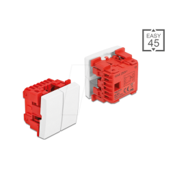 DeLOCK 81363 Easy 45 2-gang Switch 1-pole 1-way 45 x 45 mm, white Fiche technique | Fixfr