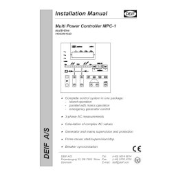 DEIF MPC-1 : Manuel d'utilisation + IA Chat & PDF | Fixfr