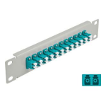 DeLOCK 66789 10&Prime; Fiber Optic Patch Panel 12 Port LC Duplex aqua 1U grey Fiche technique