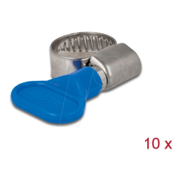 DeLOCK 19404 Butterfly Hose Clamp 10 - 16 mm 10 pieces blue Fiche technique | Fixfr