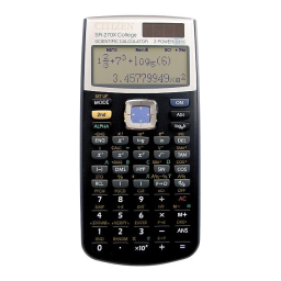 Citizen SR-270X College calculator Fiche technique | Fixfr