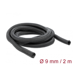 DeLOCK 18852 Braided Sleeve self-closing 2 m x 9 mm black Fiche technique | Fixfr