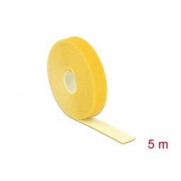 DeLOCK 18739 Velcro tape on roll L 5 m x W 20 mm yellow Fiche technique | Fixfr