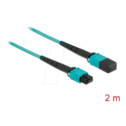 DeLOCK 86957 Optical Fiber Cable MPO female to MPO female 12 fibers, polarity B, multi-mode OM4, 50/125 µm, 2 m Fiche technique | Fixfr