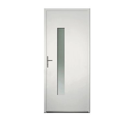 Porte d'entrée aluminium Alana blanc 90 x h.215 cm poussant droit