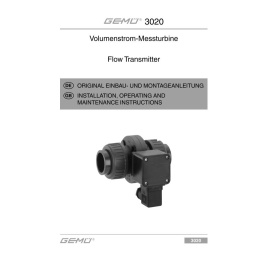 Gemu 3020 Flow transmitter, turbine Fiche technique | Fixfr