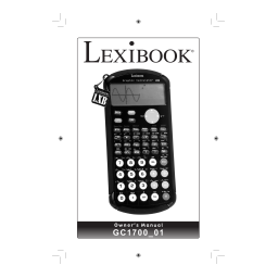 Lexibook GC1700 Graphique baccalauréat 357 fonctions Manuel utilisateur | Fixfr