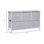 HOMCOM 831-252 40&quot; L 5 Drawer Horizontal Storage Cube Dresser Unit Bedroom Organizer Livingroom Shelf Tower Mode d'emploi