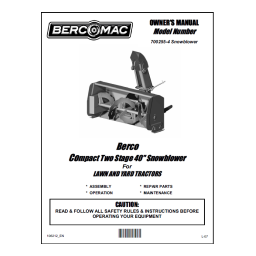 Bercomac 700255-4 40'' Compact Snowblower Manual Lift Manuel du propriétaire | Fixfr