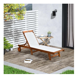 Outsunny 84B-325 Mesh Acacia Wood Adjustable Outdoor Sun Lounger Mode d'emploi | Fixfr