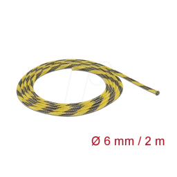 DeLOCK 20737 Braided Sleeve stretchable 2 m x 6 mm black-yellow Fiche technique | Fixfr