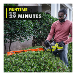 Ryobi RY40660 40V HP Brushless Whisper Series 26 in. Cordless Battery Hedge Trimmer with 2.0 Ah Battery and Charger Mode d'emploi | Fixfr