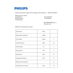 Philips COP2005/01 Données relatives à l'efficacité énergétique Manuel utilisateur | Fixfr