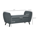 HOMCOM 838-309V00CG Modern Upholstered Storage Bench Mode d'emploi