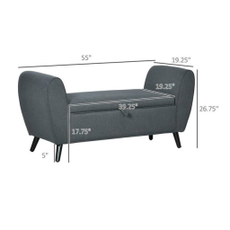 HOMCOM 838-309V00CG Modern Upholstered Storage Bench Mode d'emploi | Fixfr