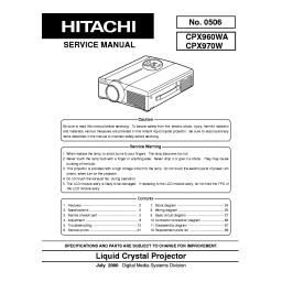 Hitachi CPX960WA/970W Manuel d'Utilisateur + AI Chat | Fixfr