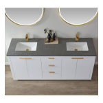 Roswell 801572-WH-ALB Leiza 72 in. W x 22 in. D x 33.4 in. H Double Sink Bath Vanity Guide d'installation