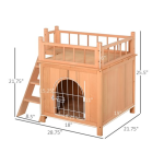 PawHut D30-075 2-Story Elevated Waterproof Cat House Outdoor/Indoor Wooden Treehouse Cat Shelter Mode d'emploi