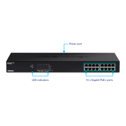 Trendnet RB-TPE-TG160g 16-Port Gigabit PoE+ Switch Fiche technique | Fixfr