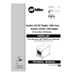 Miller SUBARC AC/DC 1000/1250 DIGITAL POWER SOURCES Manuel utilisateur