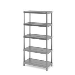 Etagère plastique gris 5 tablettes Major L.90 x H.182 x P.45 cm