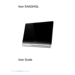 Acer DA221HQL Monitor Manuel utilisateur