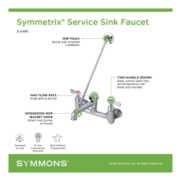 Symmons S-2490 Symmetrix 8 in. Wall-Mount 2-Handle Low-Arc Service Sink Faucet spécification | Fixfr