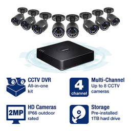 Trendnet RB-TV-DVR208K 8-Channel HD CCTV DVR Surveillance Kit Fiche technique | Fixfr